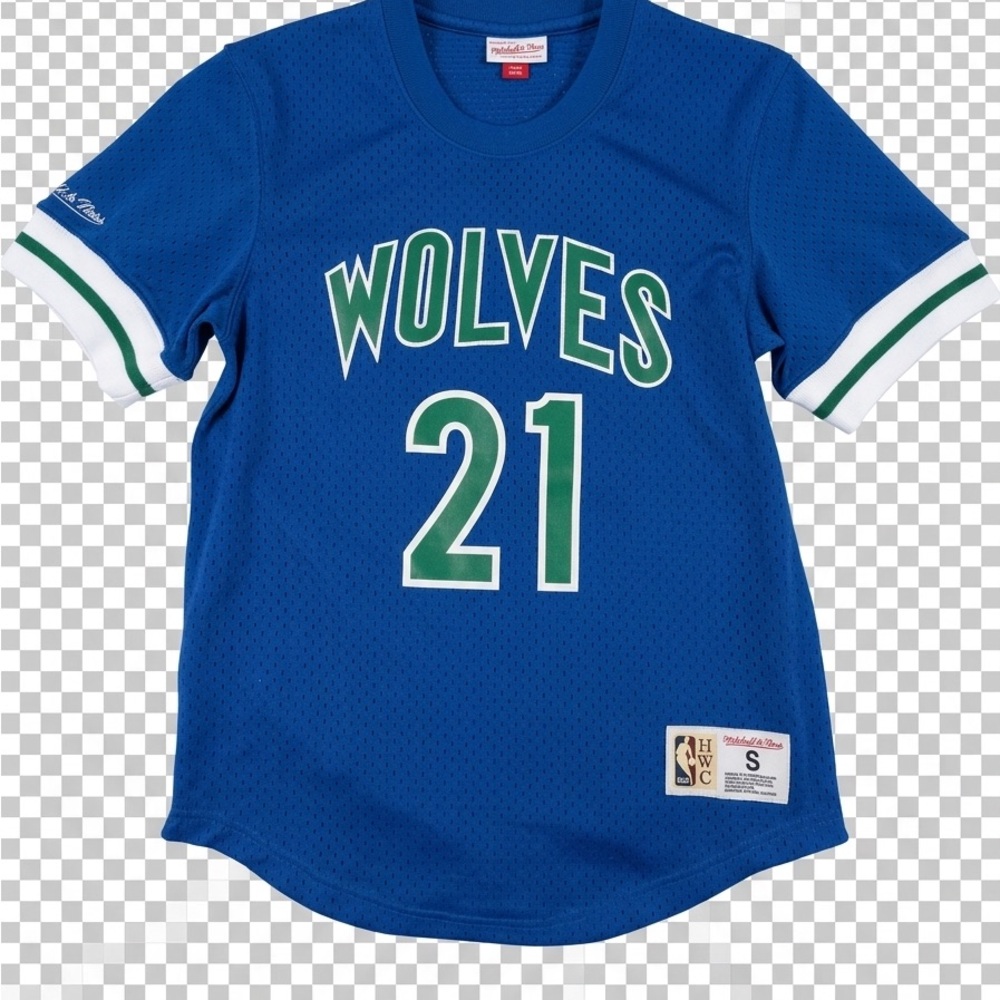 Mitchell & Ness Kevin Garnet Timberwolves Jersey in Blue,Green & White. Small